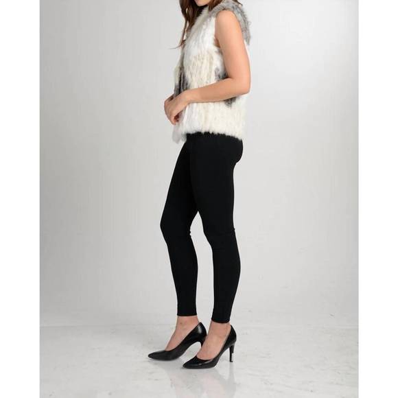 NEW LOVE TOKEN jane genuine rabbit fur vest in ivory combo - Picture 2 of 3